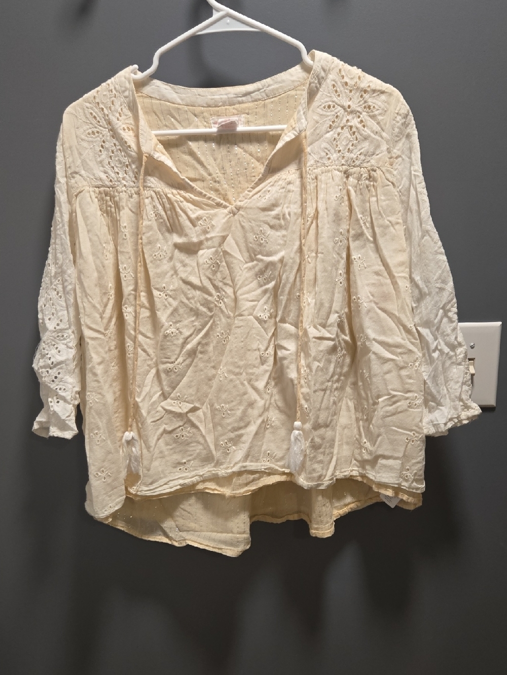 Boho Eyelet Peasant Blouse